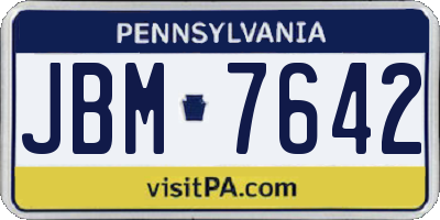 PA license plate JBM7642