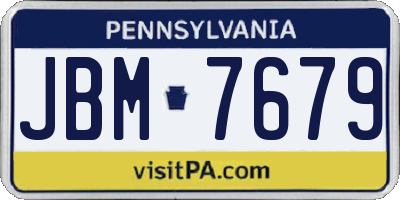 PA license plate JBM7679