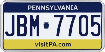 PA license plate JBM7705