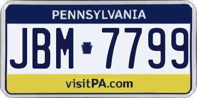 PA license plate JBM7799