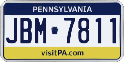 PA license plate JBM7811