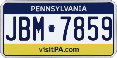 PA license plate JBM7859