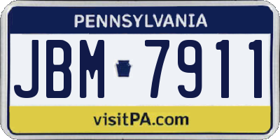 PA license plate JBM7911