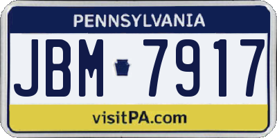 PA license plate JBM7917