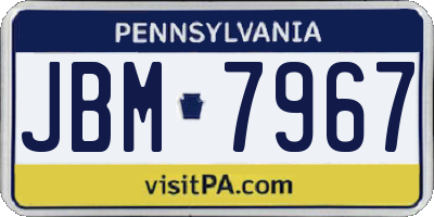 PA license plate JBM7967