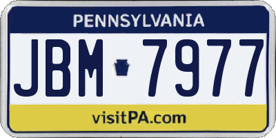 PA license plate JBM7977