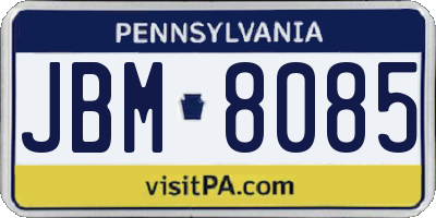 PA license plate JBM8085