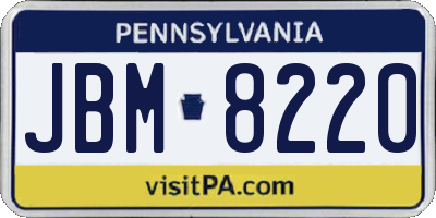 PA license plate JBM8220