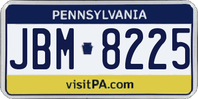 PA license plate JBM8225