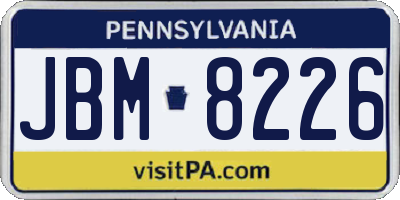 PA license plate JBM8226
