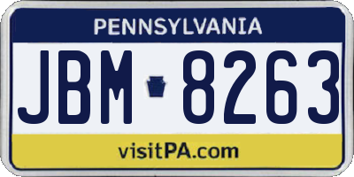 PA license plate JBM8263