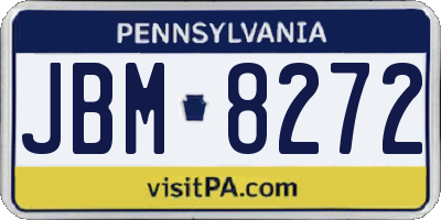 PA license plate JBM8272