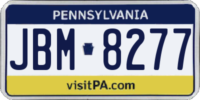 PA license plate JBM8277