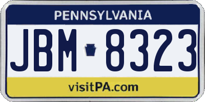 PA license plate JBM8323