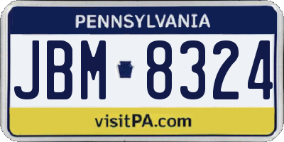 PA license plate JBM8324