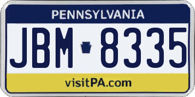PA license plate JBM8335