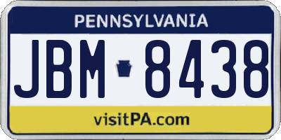PA license plate JBM8438