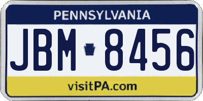 PA license plate JBM8456