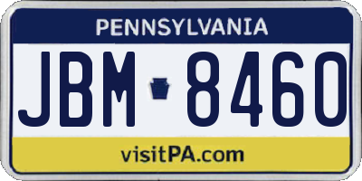 PA license plate JBM8460