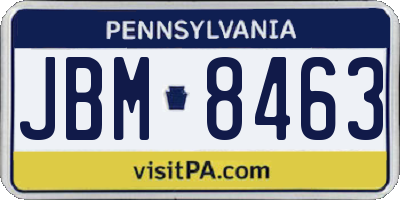 PA license plate JBM8463