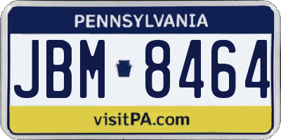 PA license plate JBM8464
