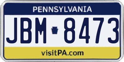 PA license plate JBM8473
