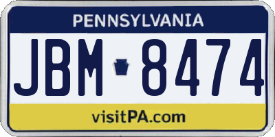 PA license plate JBM8474