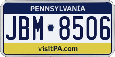 PA license plate JBM8506