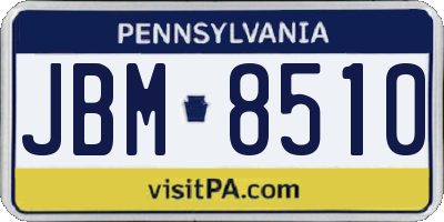 PA license plate JBM8510