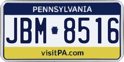 PA license plate JBM8516