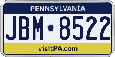 PA license plate JBM8522