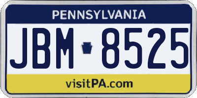 PA license plate JBM8525