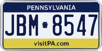PA license plate JBM8547