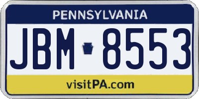 PA license plate JBM8553