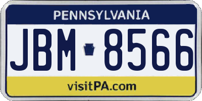 PA license plate JBM8566