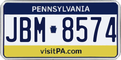 PA license plate JBM8574