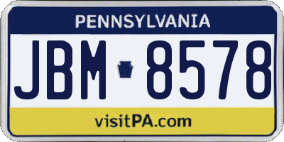 PA license plate JBM8578
