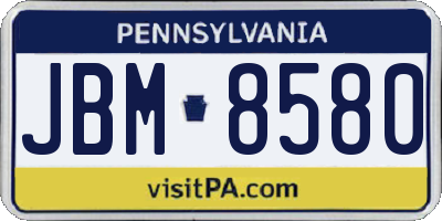 PA license plate JBM8580