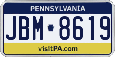 PA license plate JBM8619