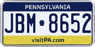 PA license plate JBM8652