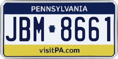 PA license plate JBM8661