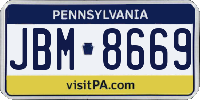 PA license plate JBM8669