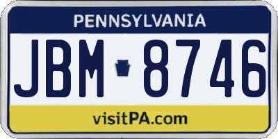 PA license plate JBM8746