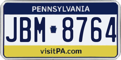 PA license plate JBM8764