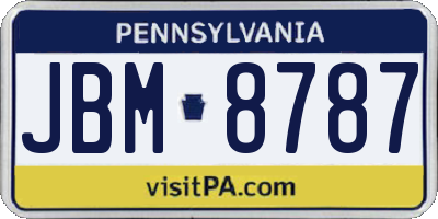 PA license plate JBM8787