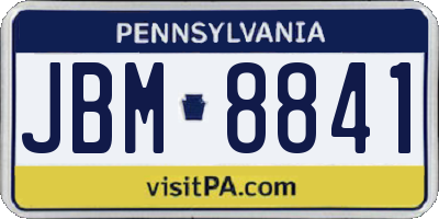 PA license plate JBM8841