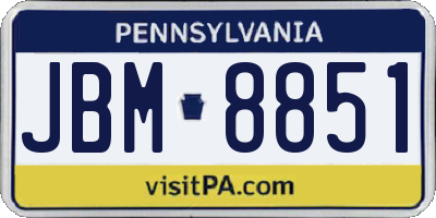 PA license plate JBM8851