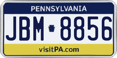 PA license plate JBM8856