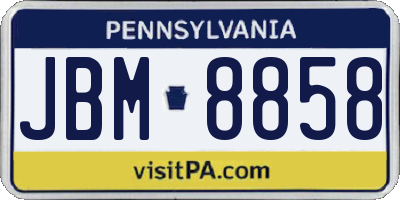 PA license plate JBM8858