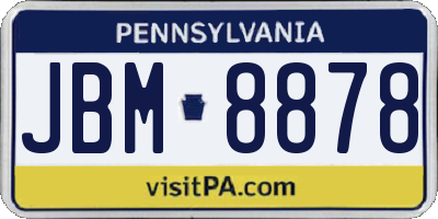PA license plate JBM8878